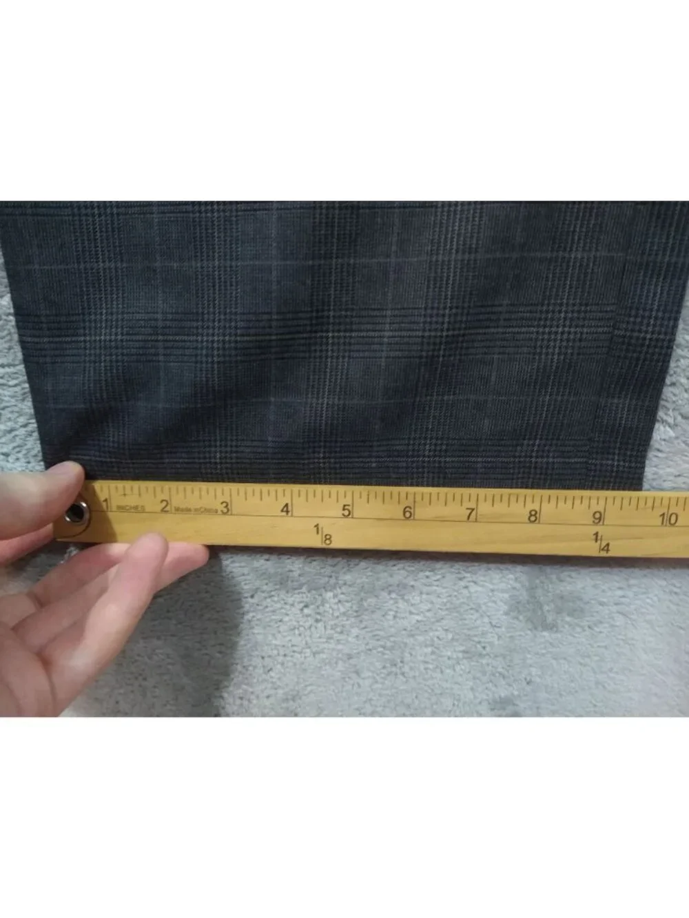 Banana Republic Dress Pants Mens 35x30 Gray Plaid Wool Blend Flat Front
